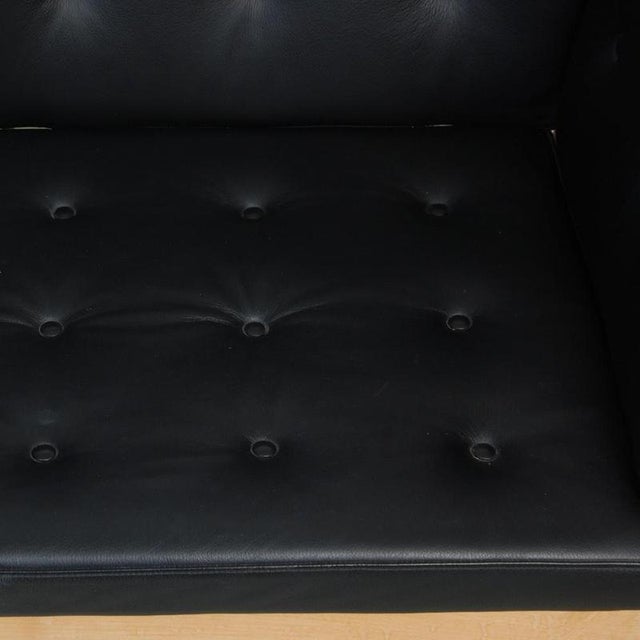 Black Spoke-Back Sofa in Black Leather from Børge Mogensen, 1970s For Sale - Image 8 of 18
