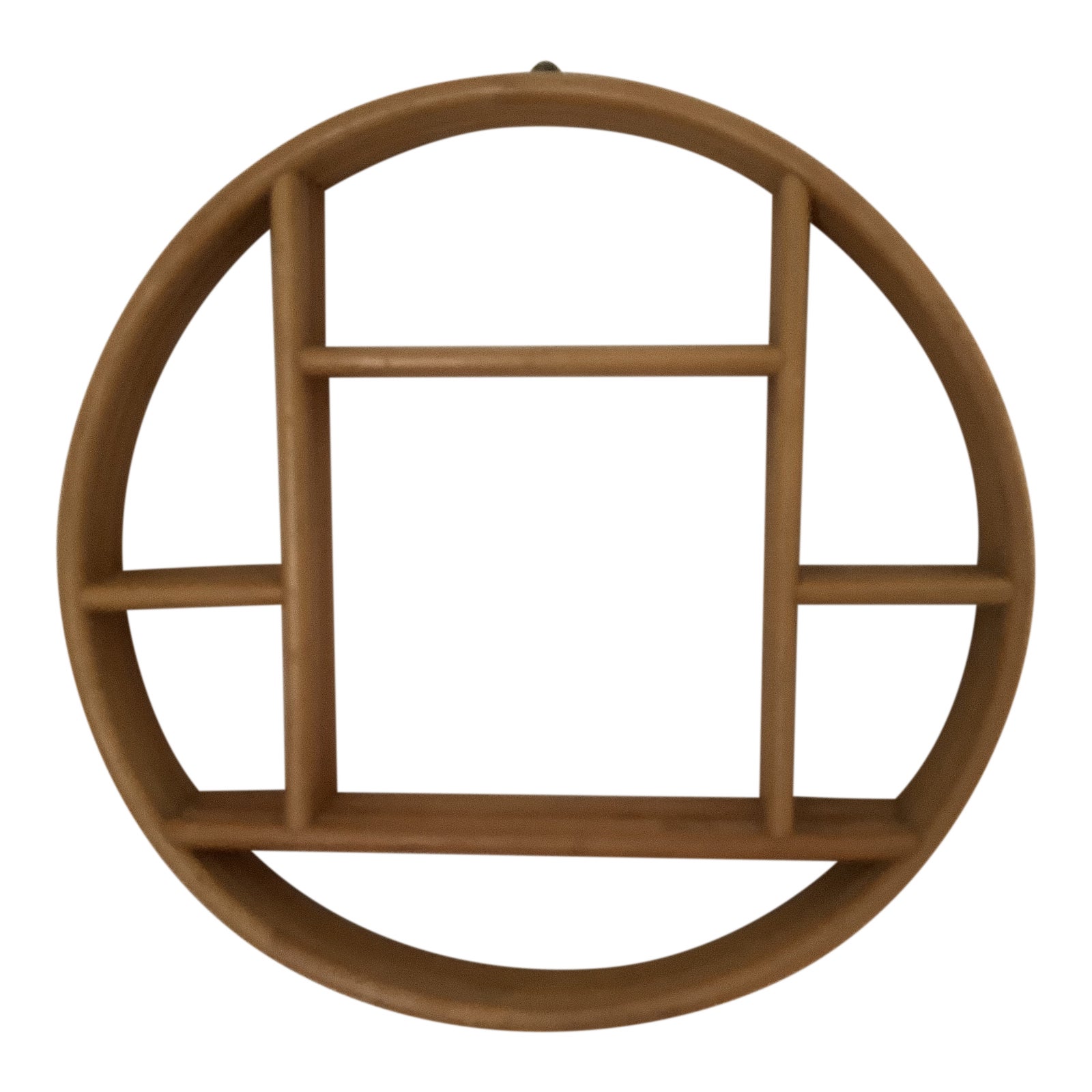 Vintage Bentwood Rattan Circle Wall Shelf Chairish