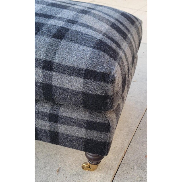 Black Vintage Blanket Covered Ottoman For Sale - Image 8 of 9
