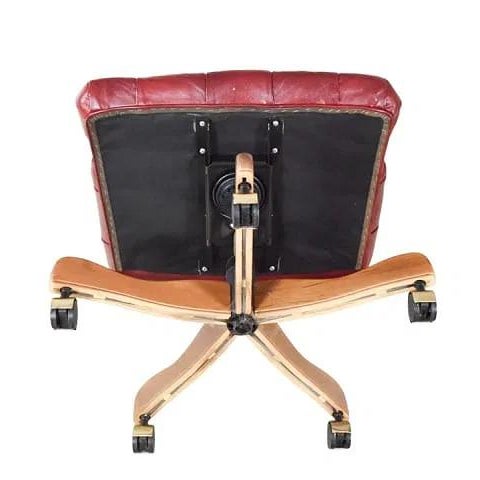 Chesterfield Style Tufted Leather High Back Executive Office Chair For Sale - Image 12 of 13