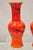 Vintage Red Lava Drip Glazed Mid Century Modern Ceramic Pottery Vessel Vase Pair For Sale - Image 4 of 11