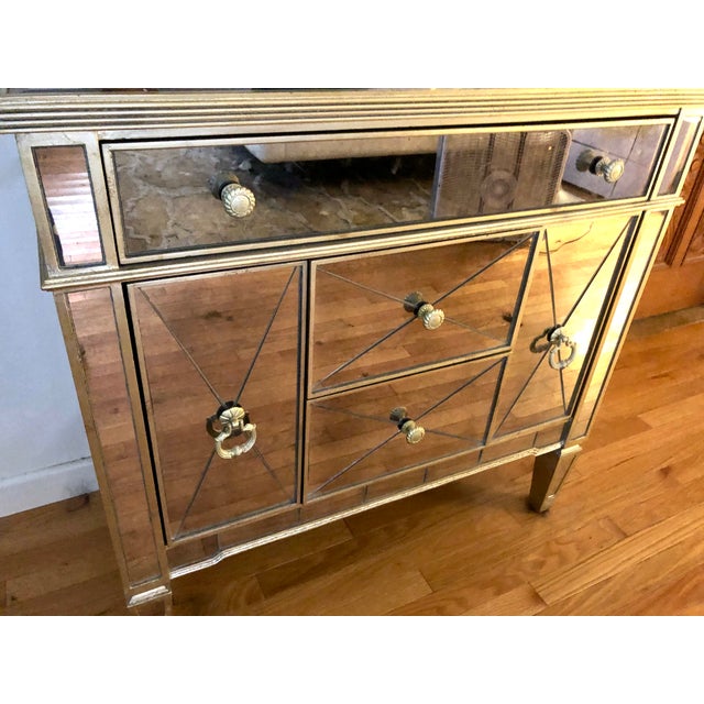 2010s Horchow Collection Mirrored Dresser With 5 Drawers For Sale - Image 5 of 10