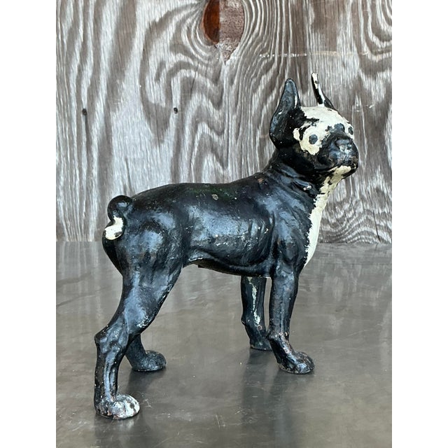 Vintage Boho Patinated Wrought Iron Dog For Sale - Image 4 of 5