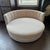 Selene Sculptural Round Swivel Lounge Chair, Fully Upholstered Circular Seat For Sale - Image 9 of 9