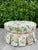 White Vintage Hickory Chair Tufted Round Ottoman in Botanical Print For Sale - Image 8 of 15