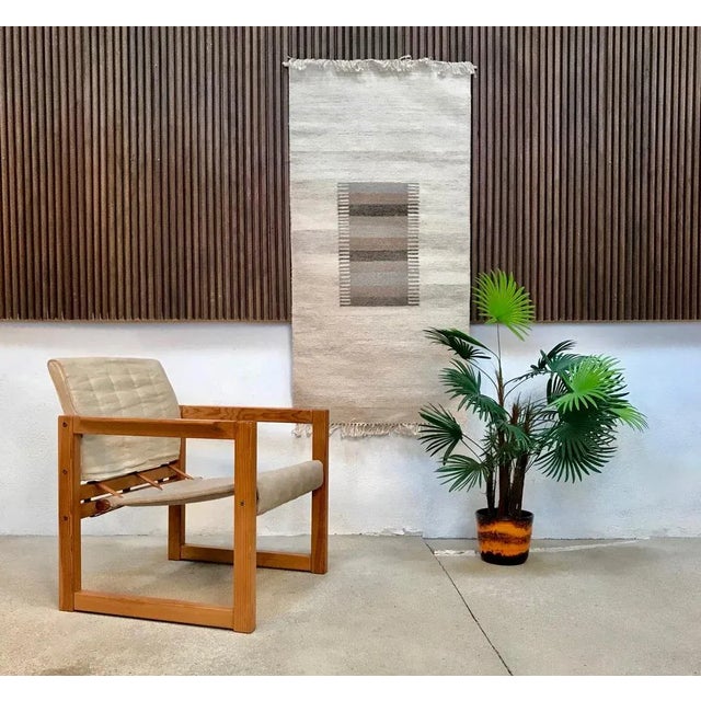 Textile Scandinavian Wool Kelim Wall Rug with Abstract Modern Graphic, 1960s For Sale - Image 7 of 8