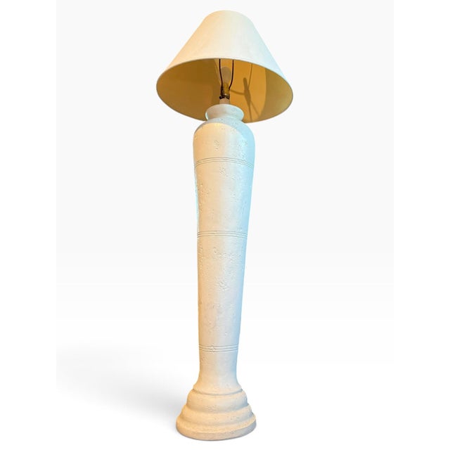 Vintage Sun 89 Sculptural Post Modern Textured Plaster Floor Lamp For Sale - Image 4 of 7