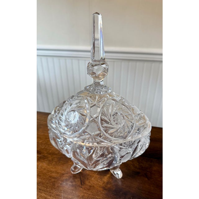 Transparent Lausitzer German Large Crystal Dish For Sale - Image 8 of 12