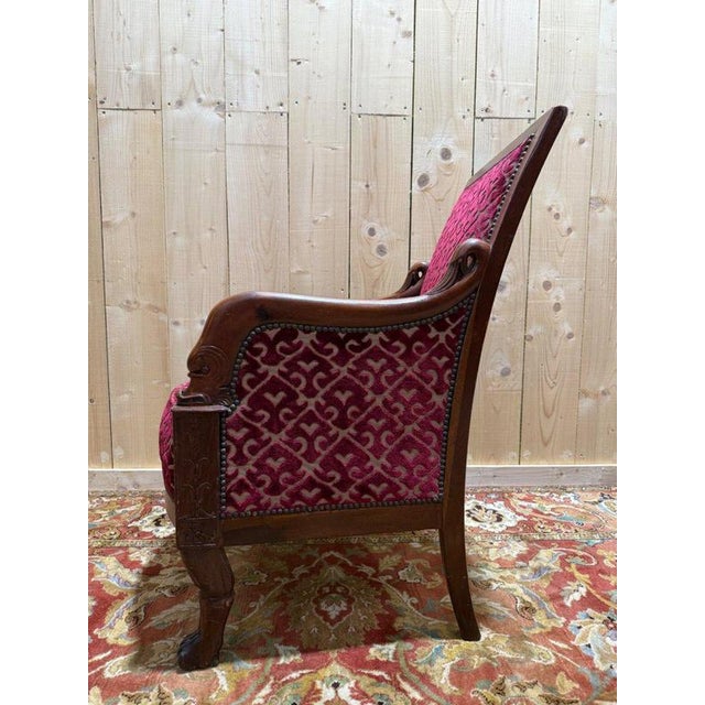 Gold Empire Mahogany Bergère Armchair For Sale - Image 8 of 9