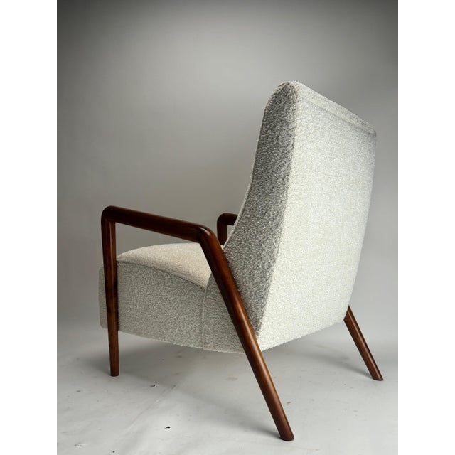 Mid-Century Italian Armchair in Wood and Fabric in the style of Paolo Buffa, 1950 For Sale - Image 11 of 12