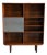 Rosewood Bookcase Ith Ribbed Sliding Glass Doors Mid-Century Modern Denmark 1960s For Sale