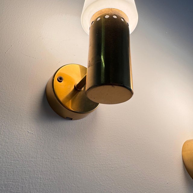 Brass and White Opaline Glass Wall Lights from Hans-Agne Jakobsson Ab Markaryd, Sweden, 1960s, Set of 2 For Sale - Image 14 of 18