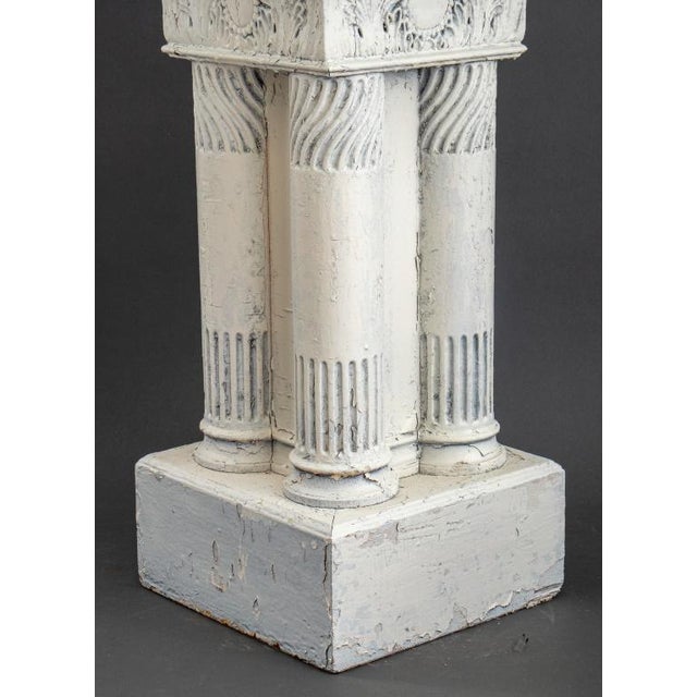 Early 20th Century Neoclassical Painted Wood Pedestal / Plant Stand For Sale - Image 5 of 7