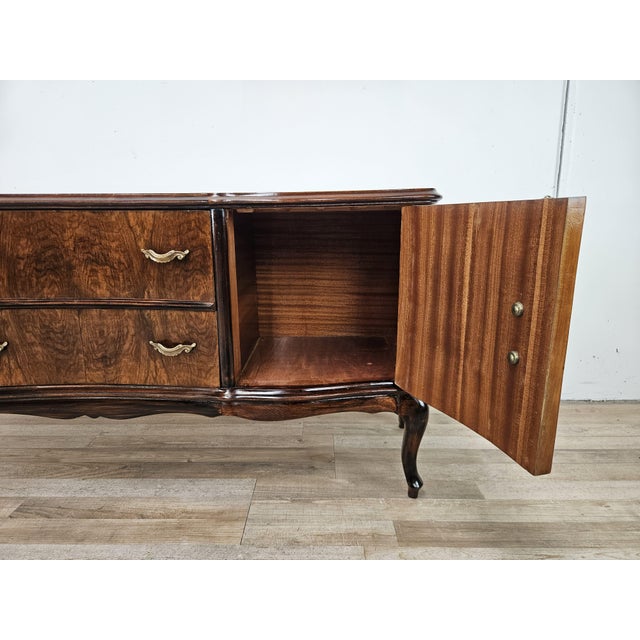 Chippendale Dressing Table in Walnut Burl and Brass, 1940 For Sale - Image 17 of 18