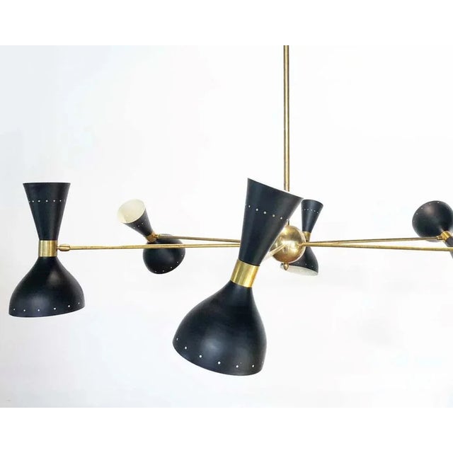 Vintage Black and Brass Pendant Light, 1980s For Sale - Image 3 of 6