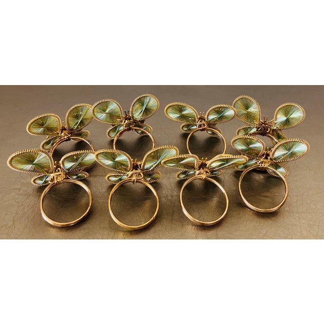 Artfully Chic Late 20th-Century Butterfly-Shaped Napkin Rings - Set of 8 For Sale - Image 9 of 18