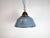 Industrial hanging lamp manufactured by Szarvasi Vas - Fém in Hungary during the 1960s. It features a grey enamel shade,...