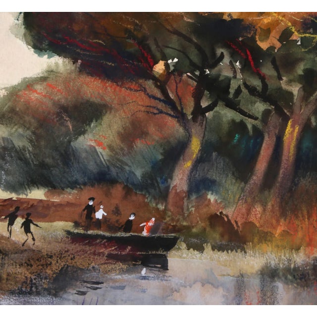 Italian Italian Sketch 2, Erik Freyman Watercolor With Pastels on Paper, Signed in Pen For Sale - Image 3 of 4