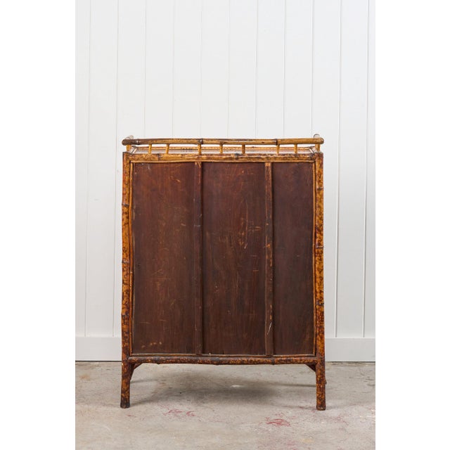 Antique Victorian Tiger Bamboo Glazed Bookcase Cabinet (C. 1870) For Sale - Image 15 of 15