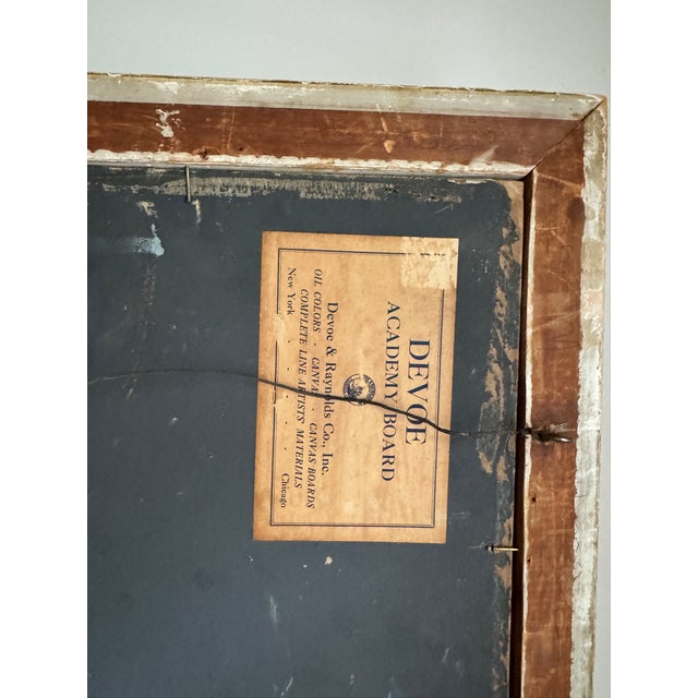 Early 1900s Antique Country Landscape Oil Painting in Gilt Frame- 13 X 15” For Sale - Image 9 of 11