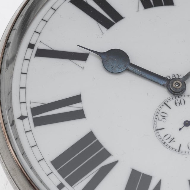 Antique English Silver Mounted Desk Clock, 1904 For Sale - Image 10 of 15