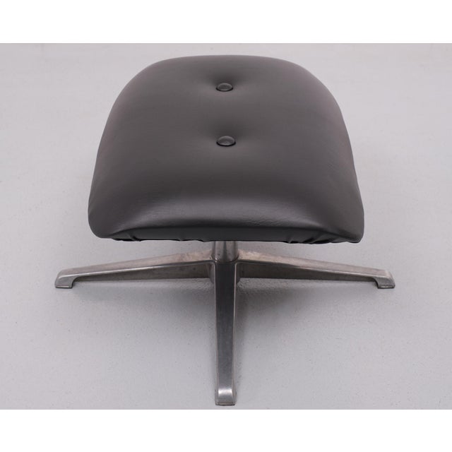 Black Faux Leather Ottoman, 1960s, Denmark For Sale - Image 4 of 8