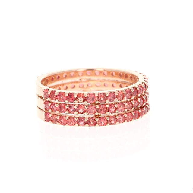 2.50 Carat Natural Red Sapphire Rose Gold Band This ring has Natural Round Cut Red Sapphires that weigh 2.50 Carats....