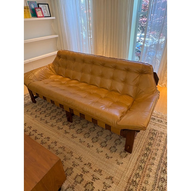 Lawson-Fenning Lawson-Fenning Ojai Sofa, Solid Walnut & Tan Leather Cushion For Sale - Image 4 of 7
