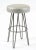 Hairpin Swivel Barstool Silver Grey Leather Please allow 4 weeks before the item ships.