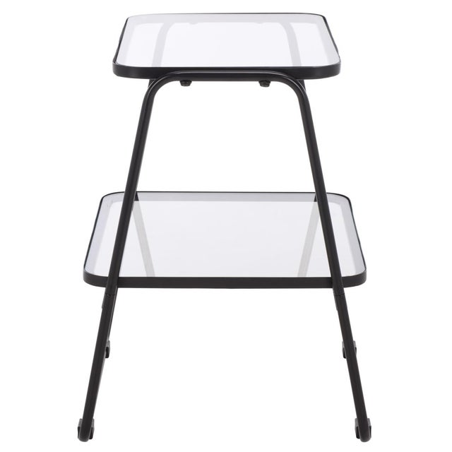 Metal Zunia 2 Tier Accent Table in Black For Sale - Image 7 of 8