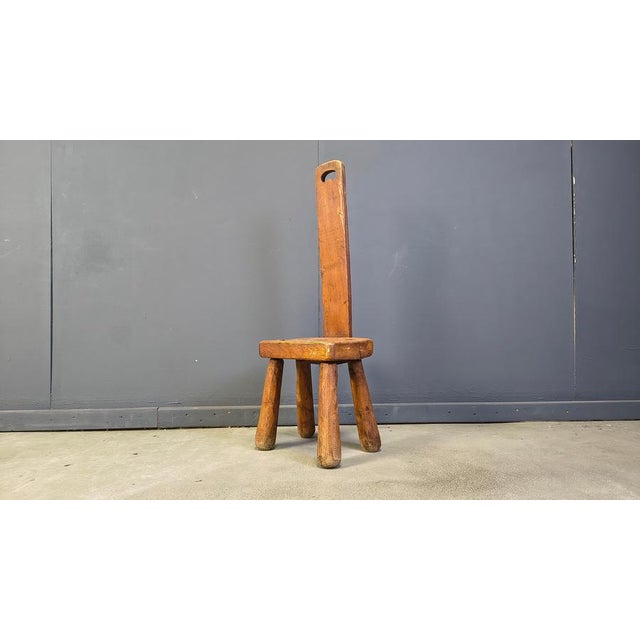 Wood Vintage Brutalist High Back Chair, 1960s For Sale - Image 7 of 13