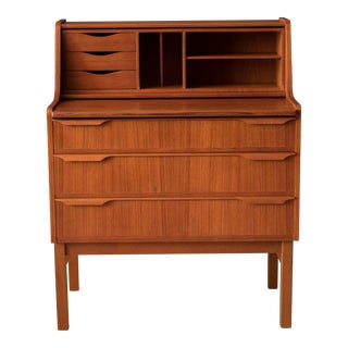 Mid Century Modern Teak Secretary Desk and Vanity Dresser Chest by Trekanten For Sale