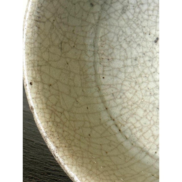 Early Korean White Ceramic Stem Bowl Joseon Dynasty For Sale - Image 9 of 16