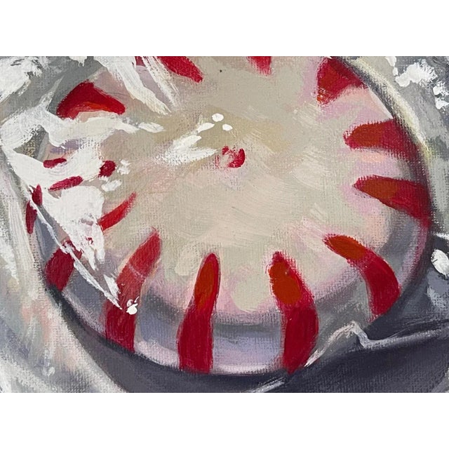 Contemporary "Peppermint Swirl Candy" Contemporary Realist Still Life Acrylic Painting, Framed For Sale - Image 3 of 4