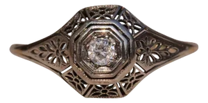 The Davis Drive: Art Deco Engagement Ring in White Gold