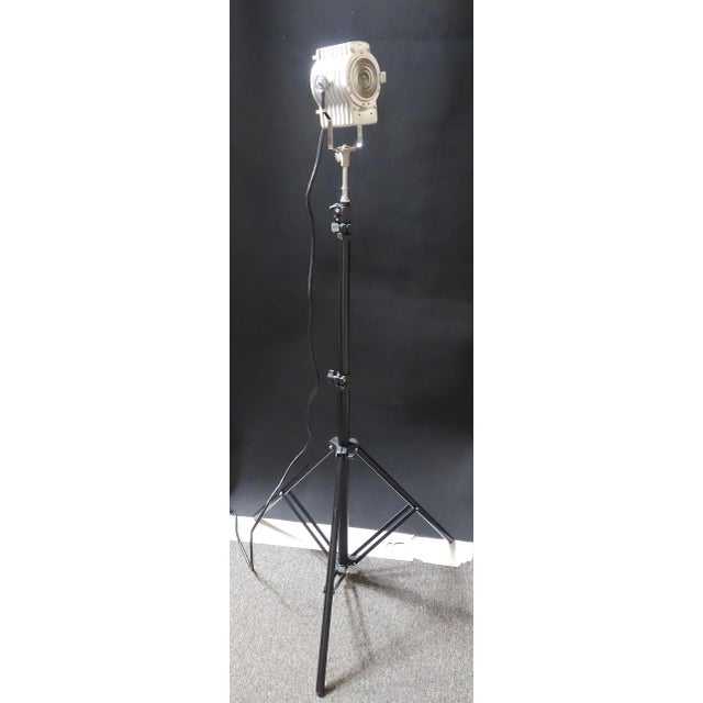 Mid Century 'Mini Spot' Fresnel Spotlight Refitted With Led Lamp in Silver For Sale - Image 13 of 13