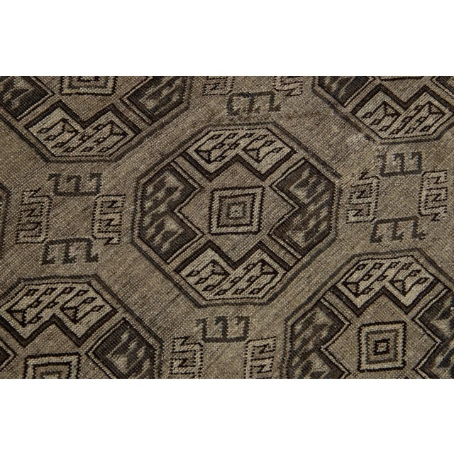 1930s 1930s Gray Antique Persian Turkmen Handmade Wool Rug With Geometric Design For Sale - Image 5 of 7