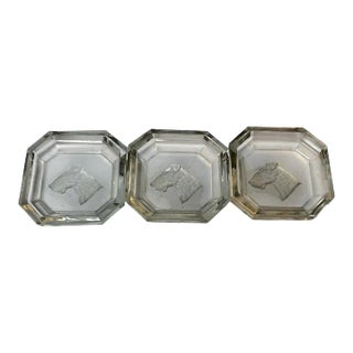 Antique Cut Glass Terrier Dog Salt Cellars- Set of 3 For Sale