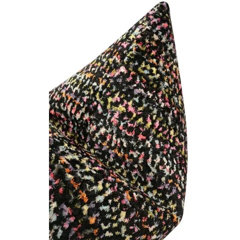 22" Noir Confetti Cut Velvet Pillows - a Pair For Sale - Image 4 of 5