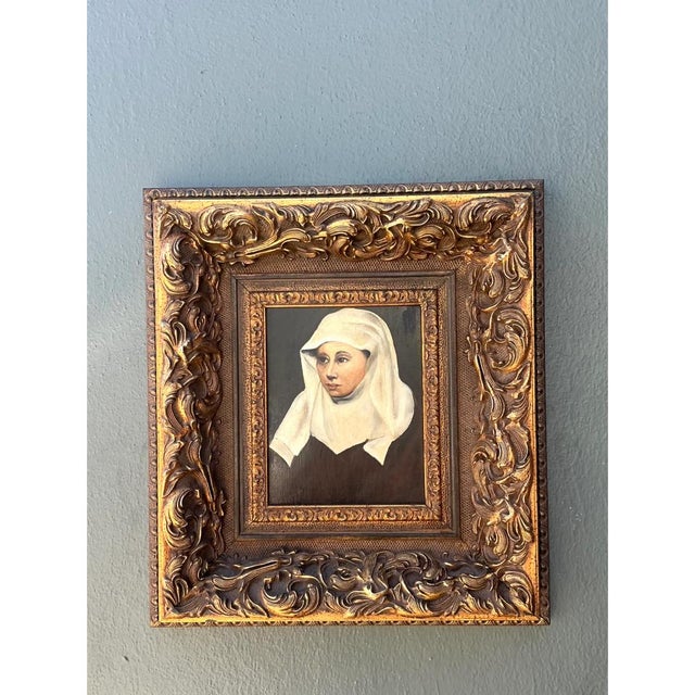 Late 19th Century Vintage Framed Portrait Painting of a Woman For Sale - Image 5 of 13