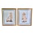 Vintage Pair Framed Needlepoint Nursery Art — “Laddie & Lassy” — Gold Frames For Sale