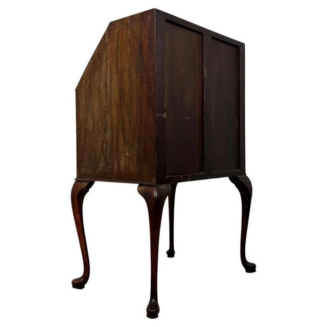 Small Antique English Edwardian Mahogany Secretaire For Sale - Image 11 of 14