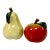 1980s Vintage Portuguese Arts & Crafts Majolica Fall Pear & Apple Salt and Pepper Shakers - Thanksgiving For Sale