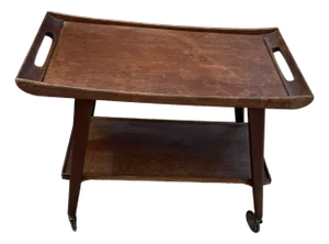 Mid- Century Walnut Tea Cart