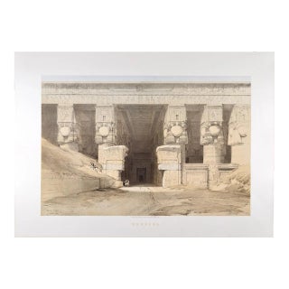 Dendera, Egypt, Dec 7th, 1838: David Roberts ' 19th C. Duotone Lithograph, 1847 For Sale