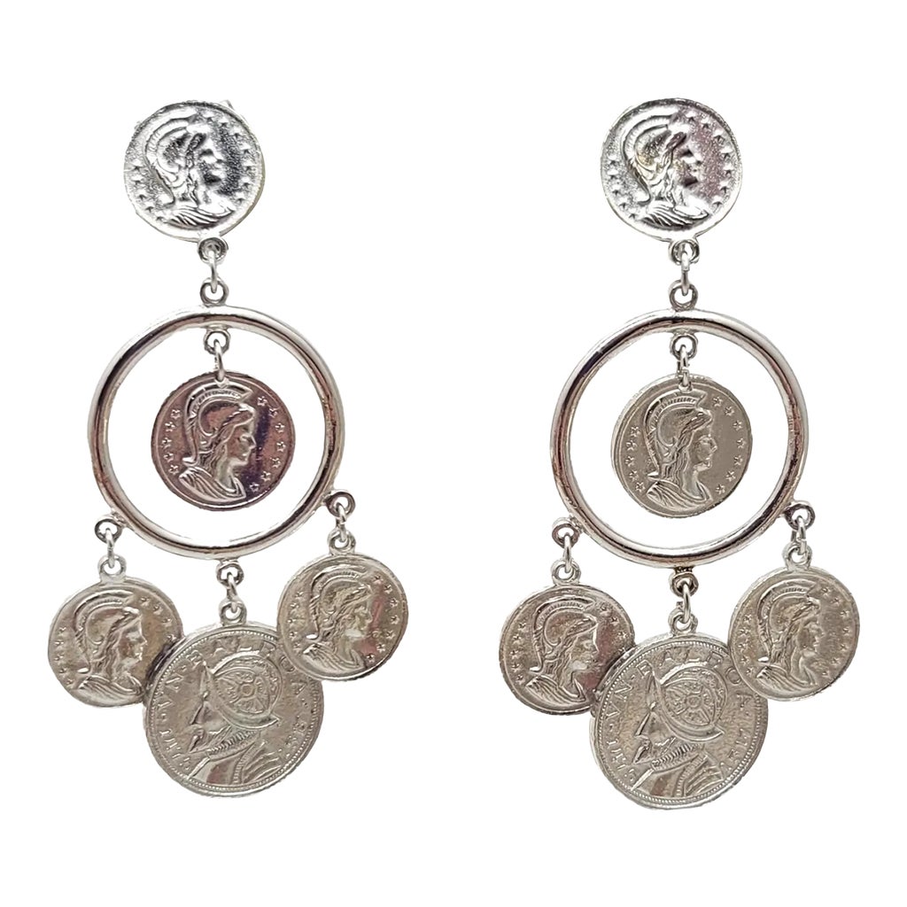 Boucles D'oreilles Vintage Feuille Signées Crown Trifari - Clips Argenté, Sans Pierre, Occasion