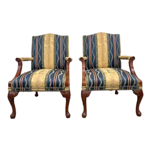 Vintage Italian or George III Style Armchairs - Pair