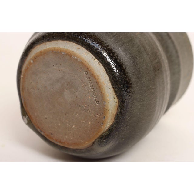 Petite Vintage Slate Glazed Studio Stoneware Bud Vase by Deanna Nichols For Sale - Image 17 of 18