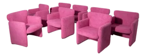 Pink Model S148 Armchairs by Eugene Gerli for Tecno, 1980s, Set of 8