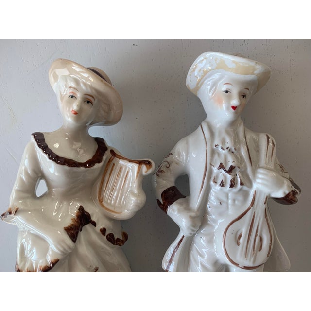 Brown Ceramic Figurines, Set of 2 For Sale - Image 8 of 17